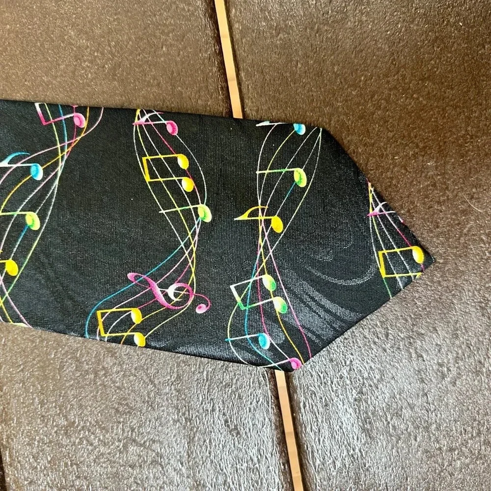 STEVEN HARRIS Handmade Rainbow Music Notes Novelty Tie
